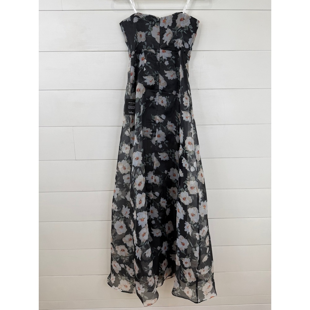 NWT Lulus CHIC PRECIOUSNESS Floral ORGANZA BUSTIER Strapless Maxi Dress XS - Picture 6 of 10